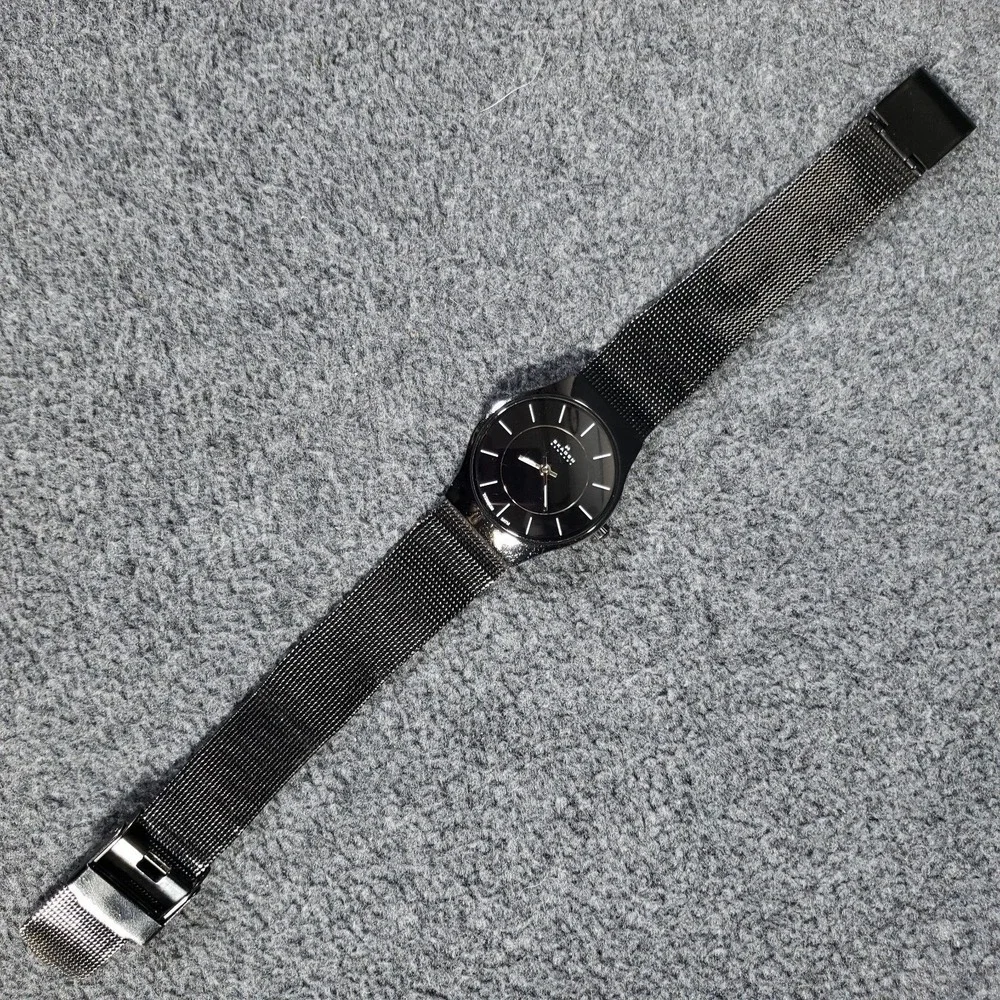 Skagen Ladies Watch‎ Titanium Black Dial Mesh Stainless Steel Band  233STMB